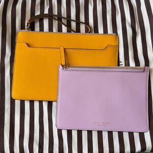 Henri Bendel Vibrant Yellow and Soft Purple Clutch Duo